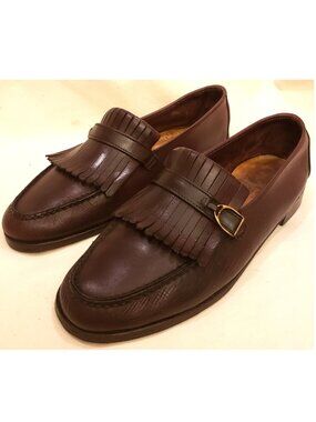 TRAFALGAR Italy Men's Loafers Shoes Size-US~10 Burgundy Leather